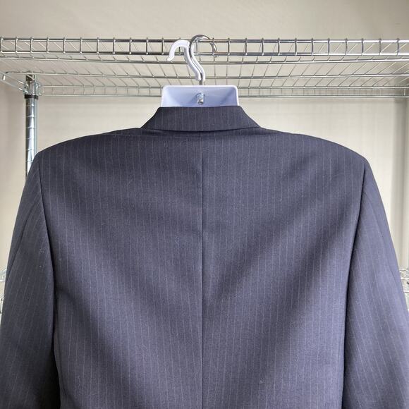 Hardy Amies Men's Navy Pinstripe Wool Blazer Size 36R Old Money Classic Preppy - Picture 12 of 13